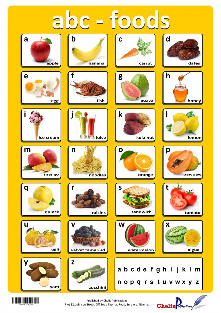 Chelis Publication ABC Food Chart Chelis Bookazine Ltd